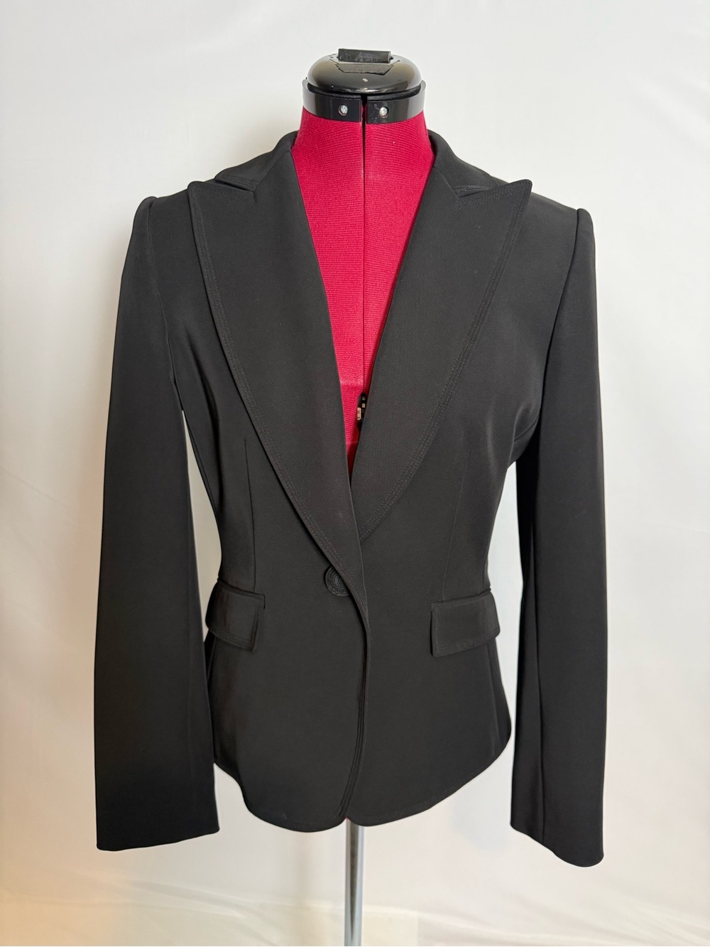 Tahari ASL Tailored Blazer Women's Size 4 Black Single-Button Tailored